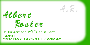 albert rosler business card